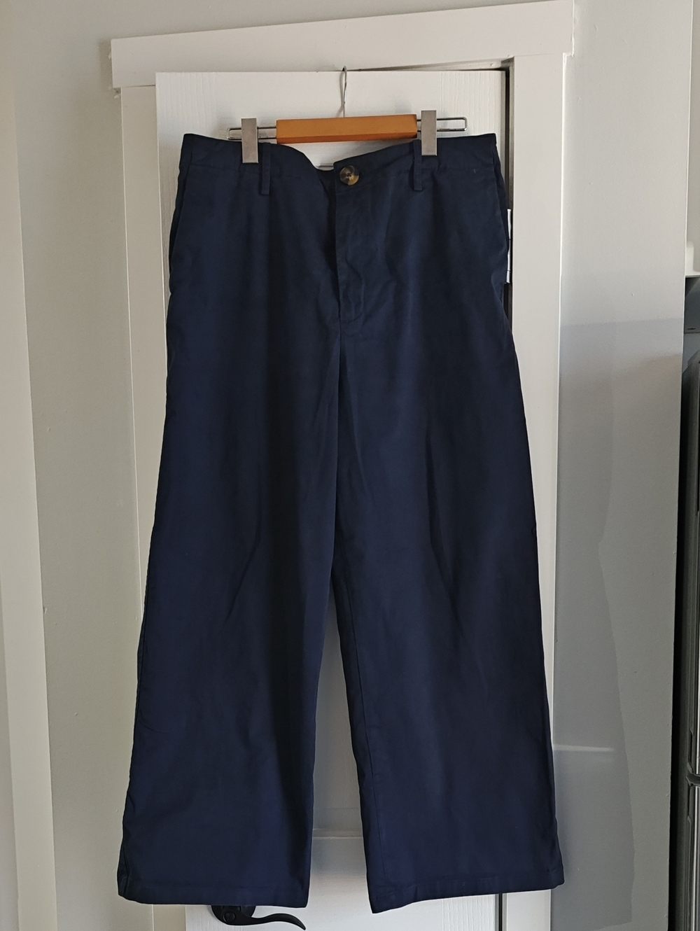 Ladies Navy Wide-Leg Pants